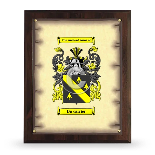 Du carrier Coat of Arms Plaque